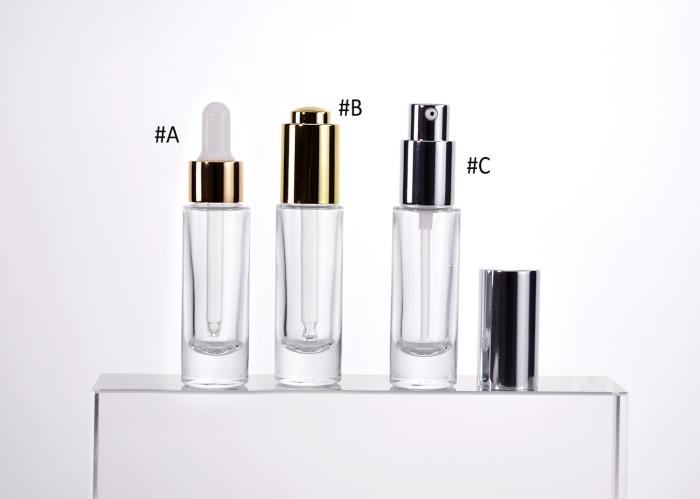 10-12ml Glass Cosmetic Bottle w/ Pump BG-194A-12